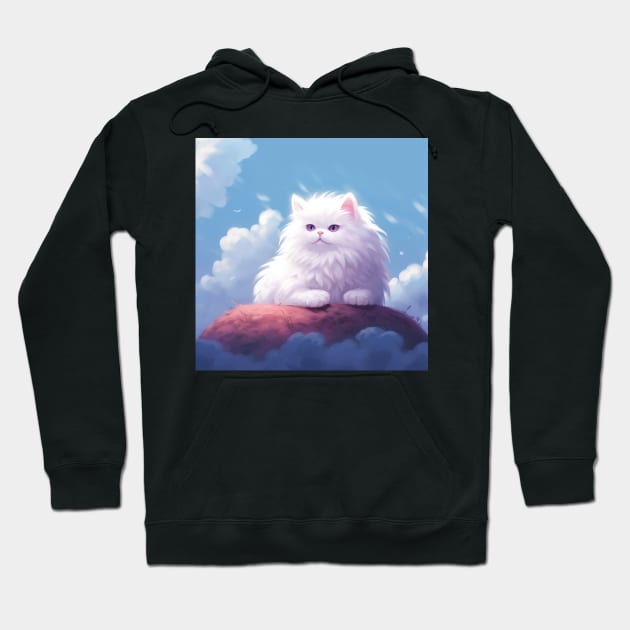 Enchanting Snowballs: The Magic of White Fluffy Cats Hoodie by Boiledpancakes